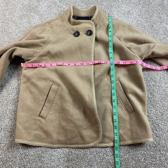 Trouve Womens Wool Bell Sleeve Swing Jacket XS Tan Beige Retro Mod - Picture 4 of 9